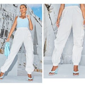 Pretty little thing white cargo pants